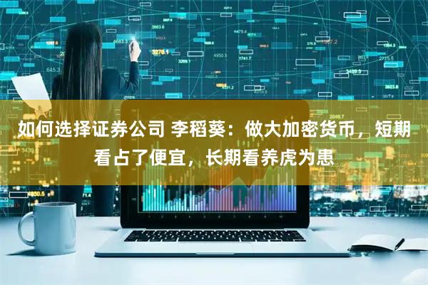 如何选择证券公司 李稻葵：做大加密货币，短期看占了便宜，长期看养虎为患