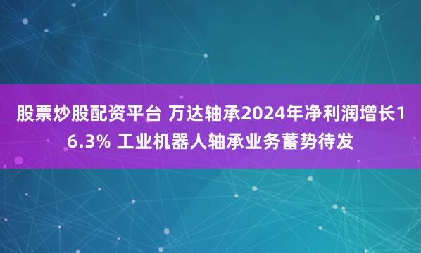 股票炒股配资平台 万达轴承2024年净利润增长16.3% 工业机器人轴承业务蓄势待发