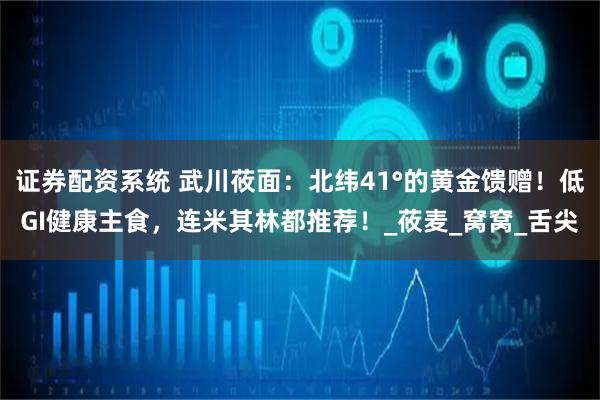 证券配资系统 武川莜面：北纬41°的黄金馈赠！低GI健康主食，连米其林都推荐！_莜麦_窝窝_舌尖